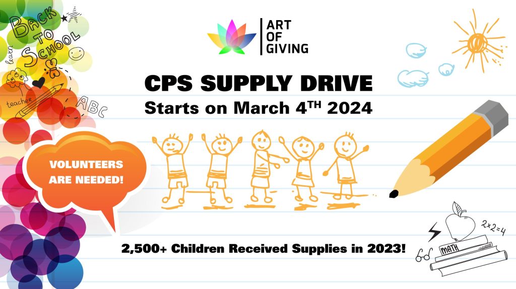 Art of Giving receives backing from individuals, local businesses and organizations, providing funds for underserved public schools with art and educational supply needs.